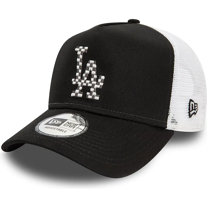 sort-og-hvid-a-frame-seasonal-infill-trucker-kasket-fra-los-angeles-dodgers-mlb-fra-new-era