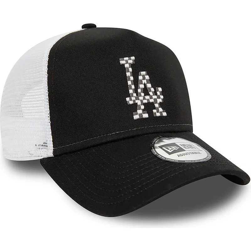 sort-og-hvid-a-frame-seasonal-infill-trucker-kasket-fra-los-angeles-dodgers-mlb-fra-new-era