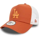 brun-og-hvid-a-frame-seasonal-infill-los-angeles-dodgers-mlb-trucker-kasket-fra-new-era