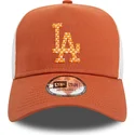 brun-og-hvid-a-frame-seasonal-infill-los-angeles-dodgers-mlb-trucker-kasket-fra-new-era