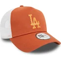 brun-og-hvid-a-frame-seasonal-infill-los-angeles-dodgers-mlb-trucker-kasket-fra-new-era