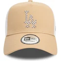 lys-brun-og-hvid-a-frame-seasonal-infill-los-angeles-dodgers-mlb-trucker-kasket-fra-new-era