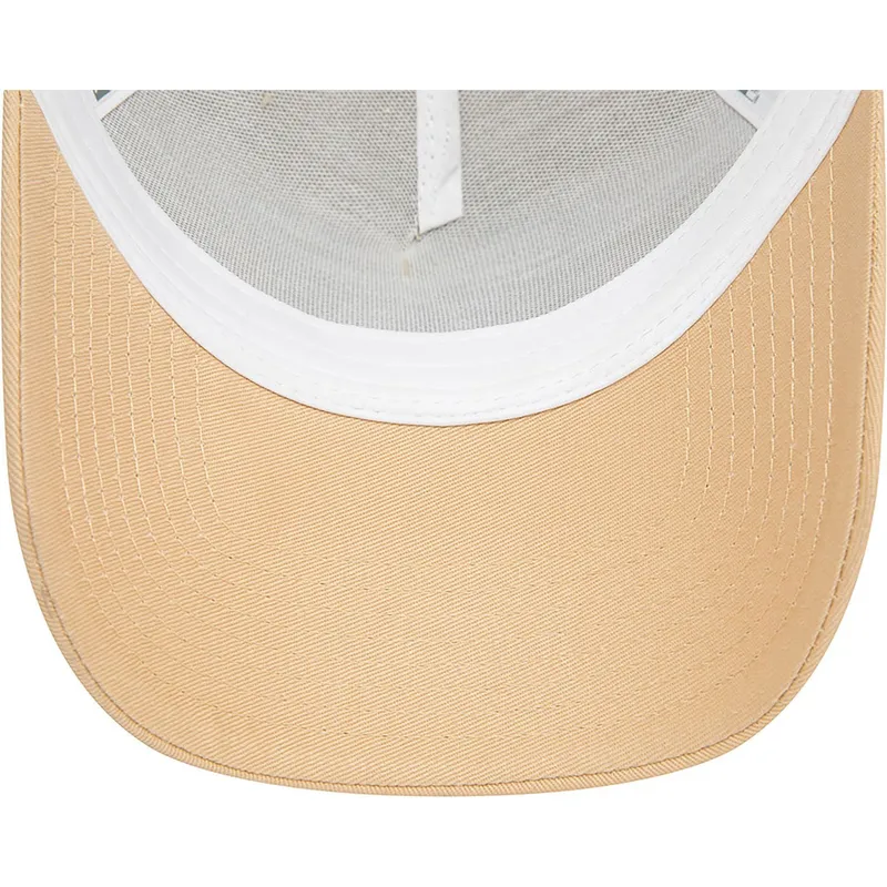 lysebrun-og-hvid-trucker-kasket-a-frame-seasonal-infill-fra-los-angeles-dodgers-mlb-fra-new-era