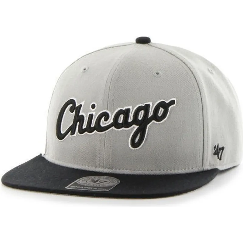 kasketter-flad-gra-snapback-de-letras-fra-chicago-white-sox-mlb-af-47-brand