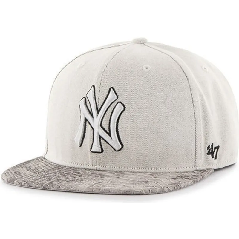 kasketter-flad-gra-snapback-fra-new-york-yankees-mlb-af-47-brand kasketter-flad-gra-snapback-fra-new-york-yankees-mlb-af-47-brand