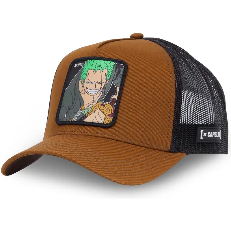 gorra-trucker-brun-og-sort-roronoa-zoro-zor1-ct-one-piece-fra-capslab