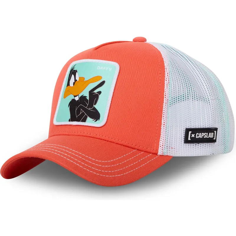 capslab-looney-tunes-daf-ct-pato-lucas-orange-og-hvid-trucker-kasket