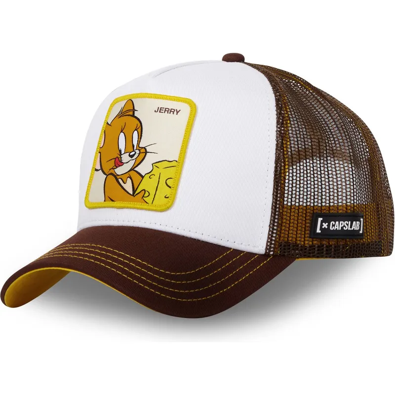 capslab-jerry-che-ct-looney-tunes-hvid-og-brun-trucker-kasket