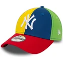 new-era-new-york-yankees-mlb-9forty-block-justerbar-flerfarvet-buet-kasket-til-drenge