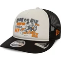 sort-og-hvid-trucker-kasket-american-ride-or-die-9fifty-retro-crown-a-frame-fra-new-era