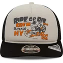 sort-og-hvid-trucker-kasket-american-ride-or-die-9fifty-retro-crown-a-frame-fra-new-era
