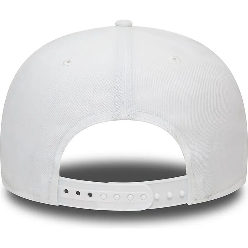 hvid-og-rod-flat-cap-snapback-9fifty-floral-fra-los-angeles-dodgers-mlb-fra-new-era