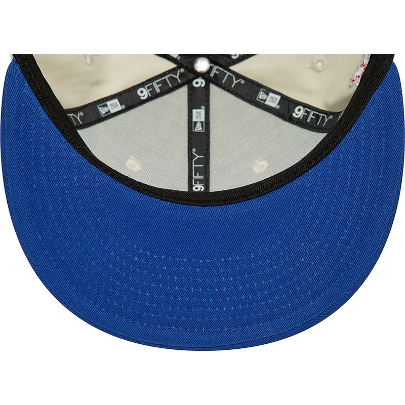 hvid-og-bla-flad-snapback-kasket-9fifty-floral-fra-new-york-yankees-mlb-fra-new-era