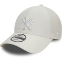 new-era-new-york-yankees-mlb-9forty-hvid-justerbar-kasket-med-hvidt-logo-i-linned