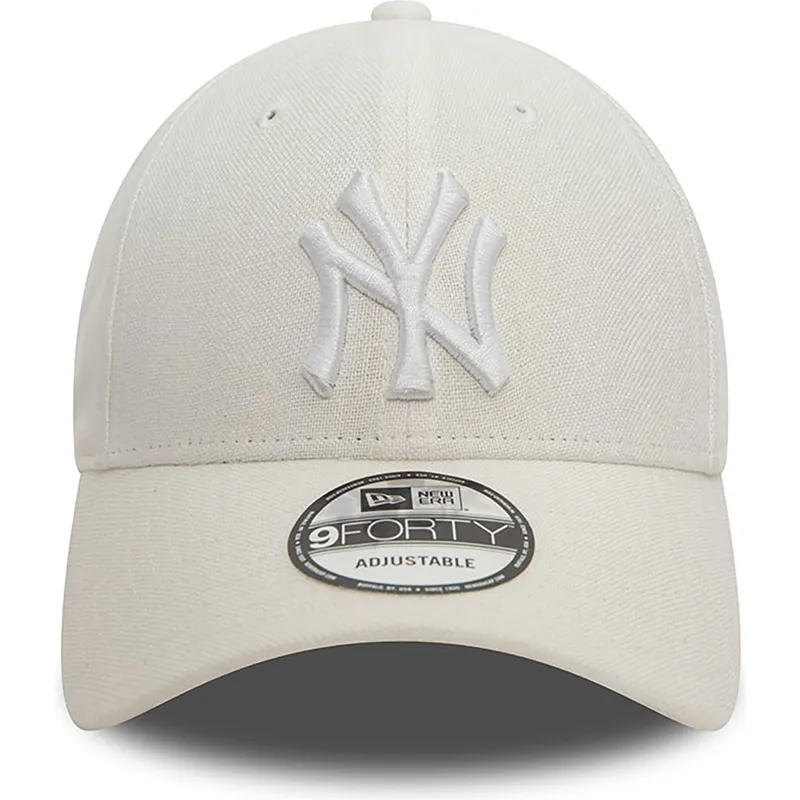 kasketter-buet-hvid-justerbar-rem-9forty-linen-fra-new-york-yankees-mlb-af-new-era