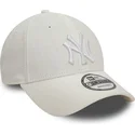 new-era-new-york-yankees-mlb-9forty-hvid-justerbar-kasket-med-hvidt-logo-i-linned