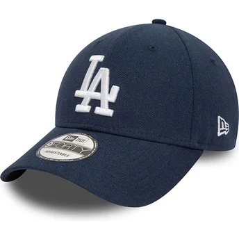 Los Angeles Dodgers MLB New Era 9FORTY justerbar marineblå buet kasket i linned