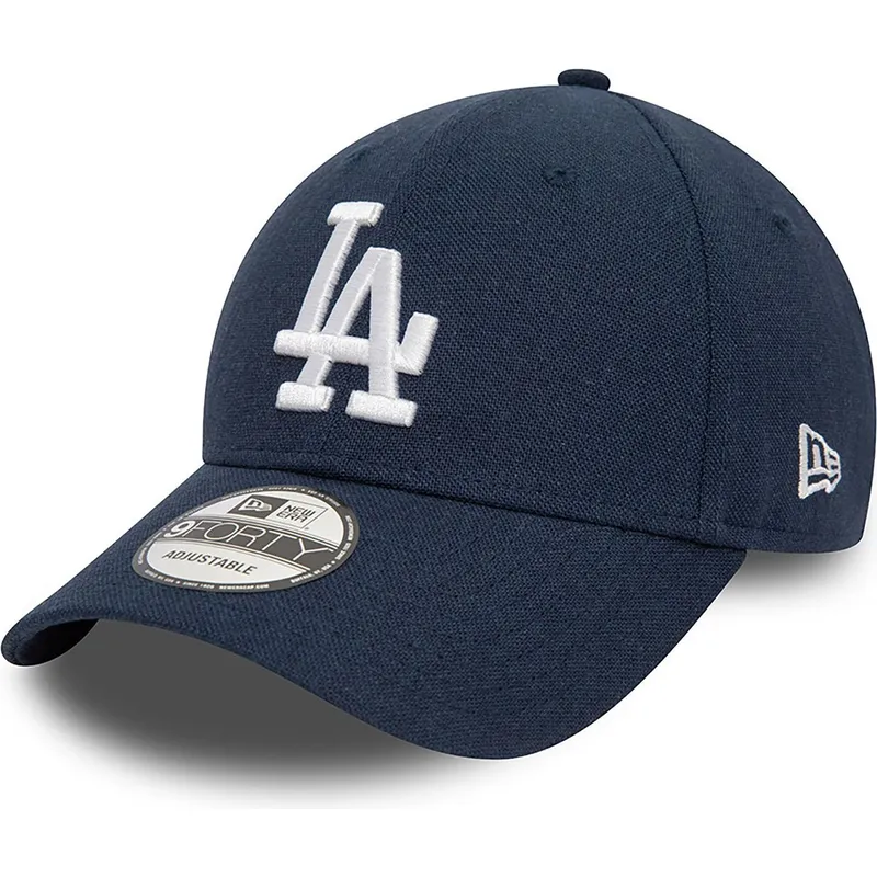 justerbar-marinebla-buet-kasket-9forty-linen-fra-los-angeles-dodgers-mlb-fra-new-era