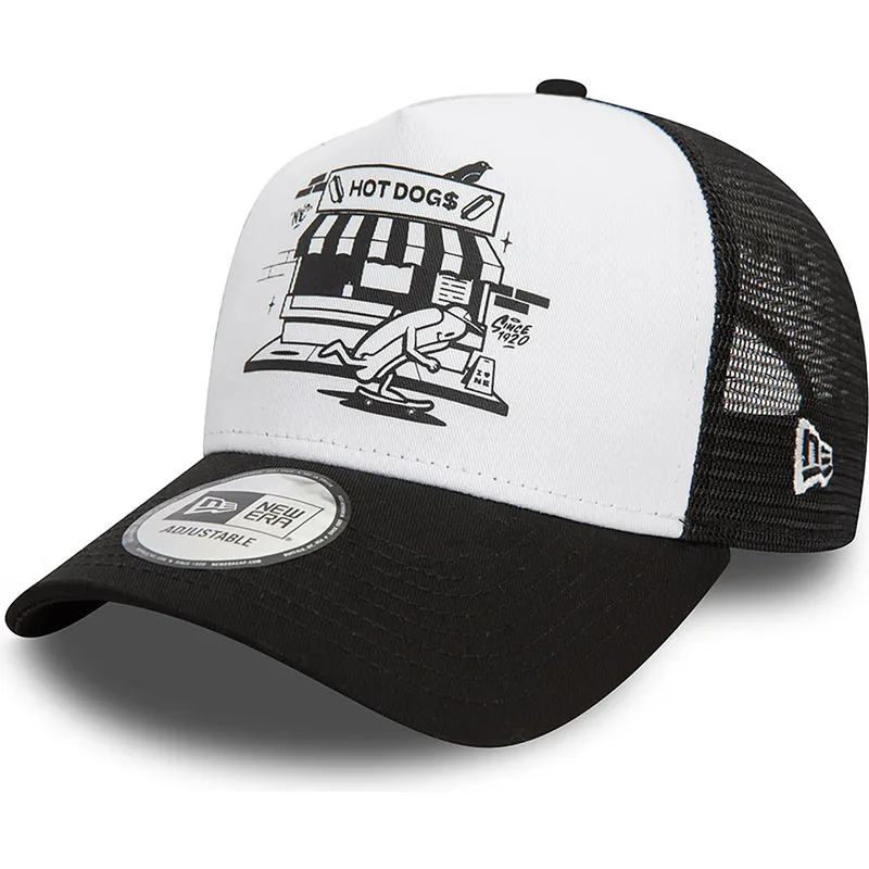 kasketter-buet-sort-snapback-a-frame-graphic-fra-hot-dog-new-york-af-new-era