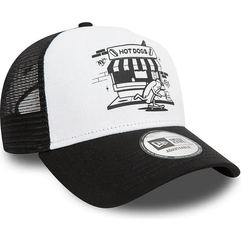 kasketter-buet-sort-snapback-a-frame-graphic-fra-hot-dog-new-york-af-new-era