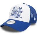 gorra-trucker-hvid-og-bla-a-frame-graphic-fra-ice-cream-los-angeles-fra-new-era