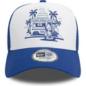 gorra-trucker-hvid-og-bla-a-frame-graphic-fra-ice-cream-los-angeles-fra-new-era