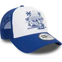 gorra-trucker-hvid-og-bla-a-frame-graphic-fra-ice-cream-los-angeles-fra-new-era