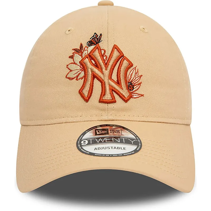 kasketter-buet-brun-justerbar-rem-9twenty-floral-fra-new-york-yankees-mlb-af-new-era kasketter-buet-brun-justerbar-rem-9twenty-floral-fra-new-york-yankees-mlb-af-new-era