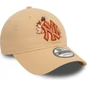 kasketter-buet-brun-justerbar-rem-9twenty-floral-fra-new-york-yankees-mlb-af-new-era