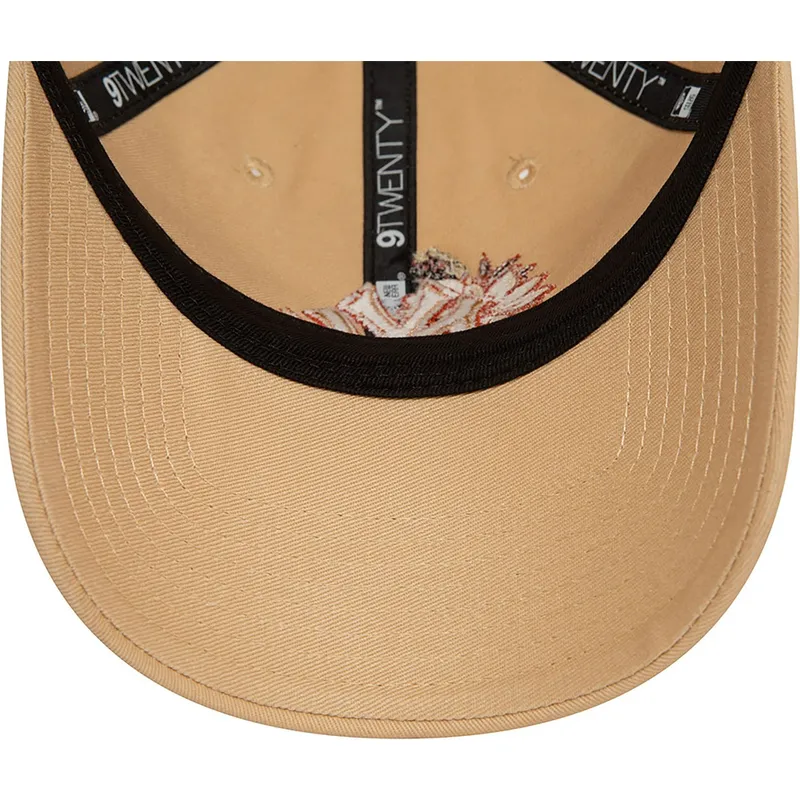 brun-justerbar-9twenty-floral-new-york-yankees-mlb-kasket-fra-new-era
