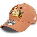 kasketter-buet-brun-justerbar-rem-9twenty-floral-fra-los-angeles-dodgers-mlb-af-new-era