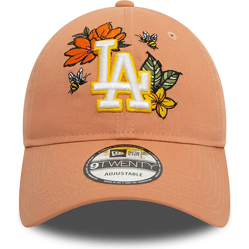 kasketter-buet-brun-justerbar-rem-9twenty-floral-fra-los-angeles-dodgers-mlb-af-new-era