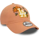 kasketter-buet-brun-justerbar-rem-9twenty-floral-fra-los-angeles-dodgers-mlb-af-new-era
