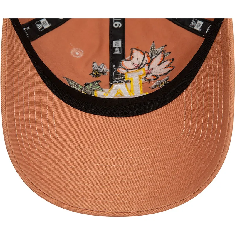 kasketter-buet-brun-justerbar-rem-9twenty-floral-fra-los-angeles-dodgers-mlb-af-new-era