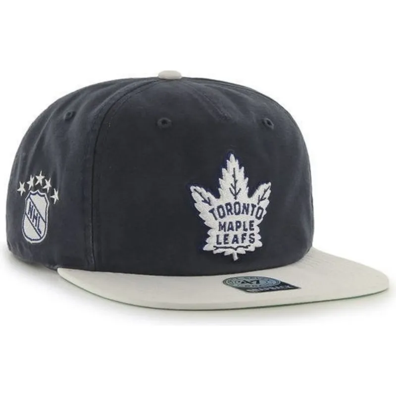 kasketter-flad-marinebla-snapback-fra-toronto-maple-leafs-nhl-af-47-brand