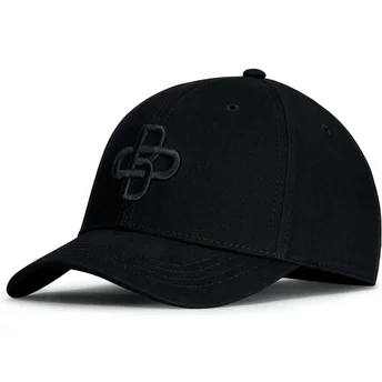 Sort justerbar baseballkasket med buet skygge og sort Oblack-logo