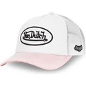 gorra-trucker-hvid-og-lyserod-shiny-p-fra-von-dutch