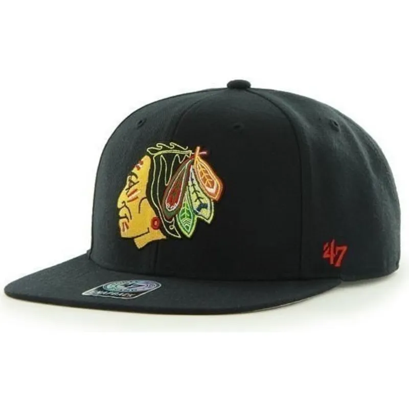 kasketter-flad-sort-snapback-fra-chicago-blackhawks-nhl-af-47-brand kasketter-flad-sort-snapback-fra-chicago-blackhawks-nhl-af-47-brand