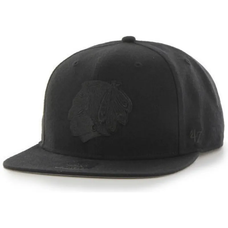 kasketter-flad-sort-snapback-fra-chicago-blackhawks-nhl-af-47-brand