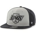 47-brand-flat-brim-los-angeles-kings-nhl-sure-shot-grey-and-black-snapback-cap
