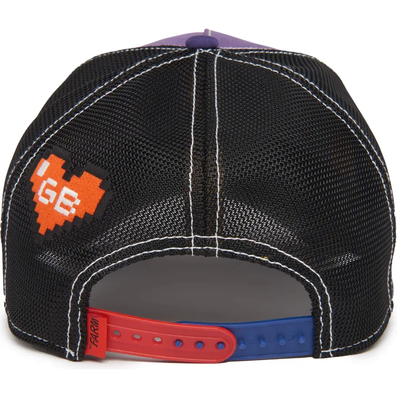 trucker-kasket-violet-sort-og-brun-drage-boss-hammer-and-spike-insert-coin-vol2-the-farm-fra-goorin-bros