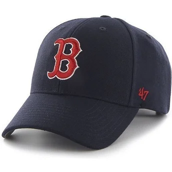 marinebla-buet-kasket-med-rodt-boston-red-sox-logo-mlb-clean-up-fra-47-brand