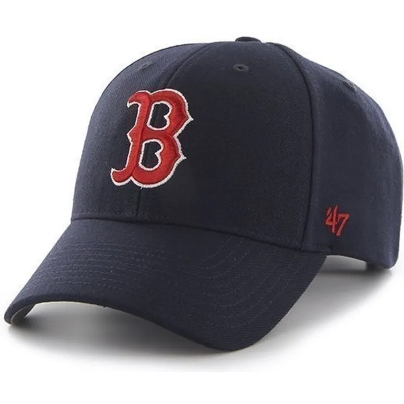 kasketter-buet-marinebla-justerbar-rem-fra-boston-red-sox-mlb-af-47-brand