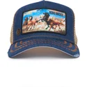 bla-og-beige-truckerkasket-med-hest-ride-or-die-model-nr-21d302d13-rodeo-the-farm-fra-goorin-bros
