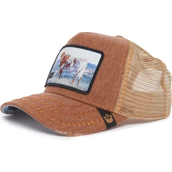 Gorra trucker brun okse Horny Model No. H02NY Rodeo The Farm fra Goorin Bros.