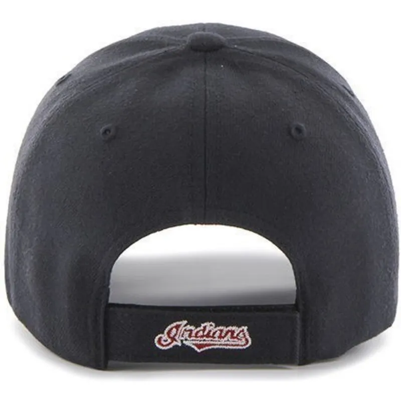 kasketter-buet-marinebla-justerbar-rem-fra-cleveland-indians-mlb-af-47-brand