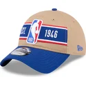 brun-og-bla-justerbar-9twenty-draft-2024-nba-kasket-fra-new-era