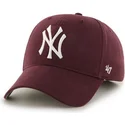 kasketter-buet-rod-justerbar-rem-granate-fra-new-york-yankees-mlb-af-47-brand
