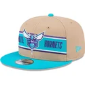 brun-og-bla-flat-cap-snapback-9fifty-draft-2024-fra-charlotte-hornets-nba-fra-new-era