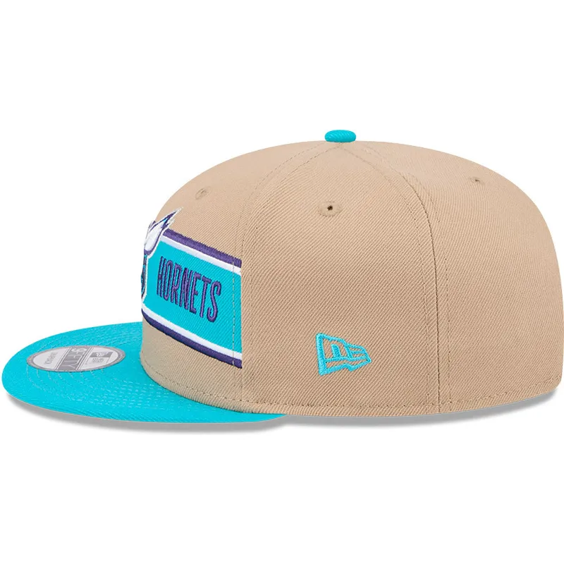 brun-og-bla-flat-cap-snapback-9fifty-draft-2024-fra-charlotte-hornets-nba-fra-new-era